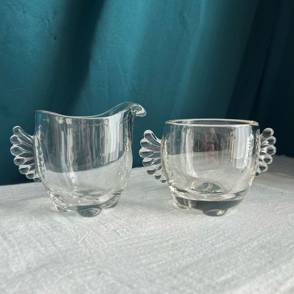 Vintage Paden City Vermilion Sugar & Creamer
